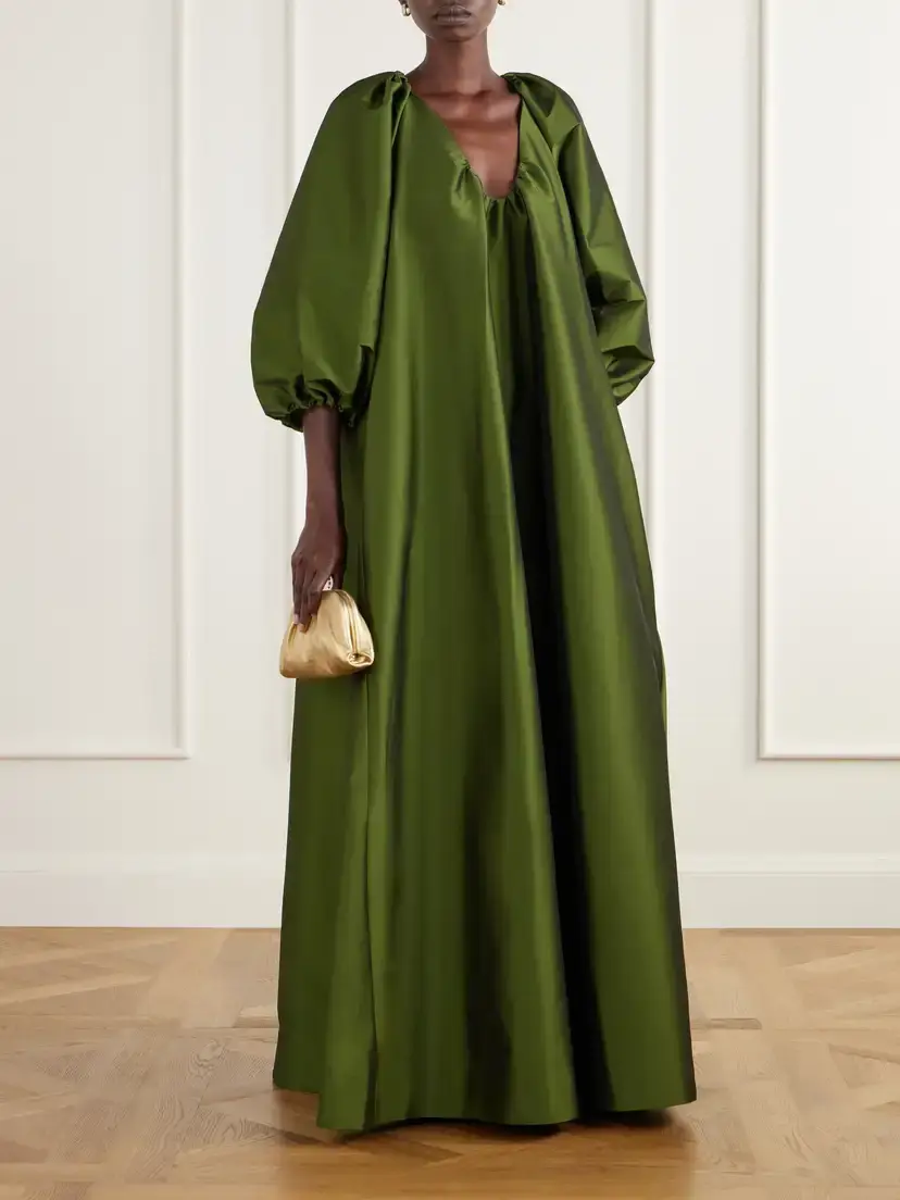 BERNADETTE George Gathered Taffeta Gown | Thumbnail 2 BERNADETTE George Gathered Taffeta Gown | Thumbnail 2