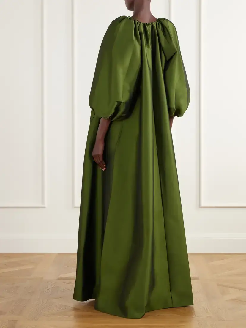 BERNADETTE George Gathered Taffeta Gown | Thumbnail 3 BERNADETTE George Gathered Taffeta Gown | Thumbnail 3