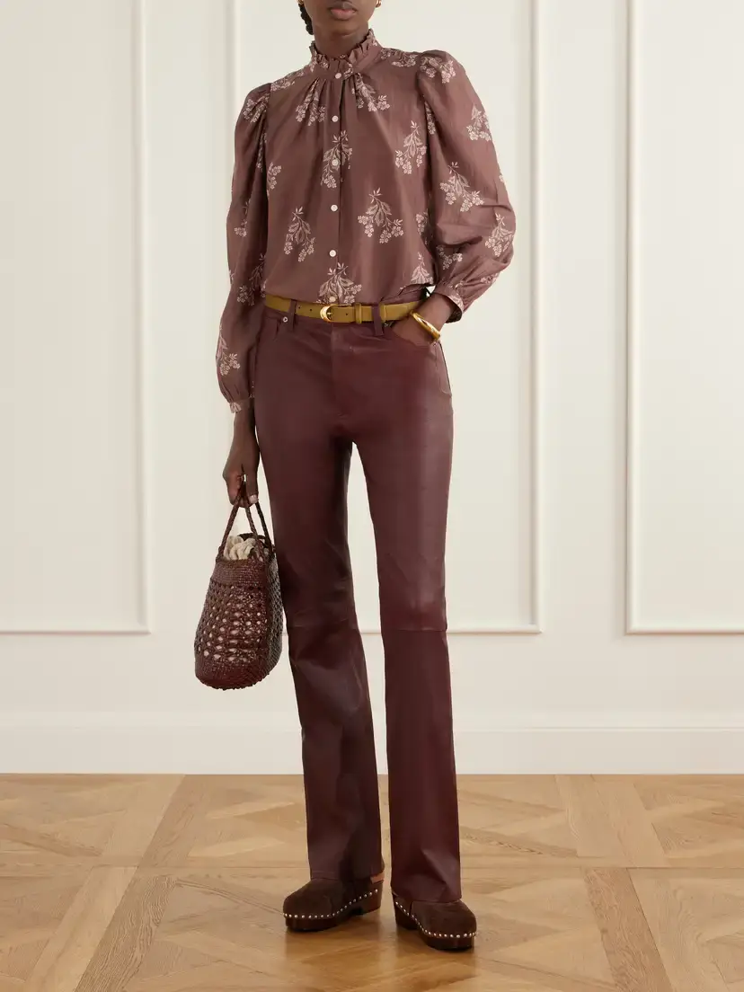 ALIX OF BOHEMIA Annabel Printed Cotton And Silk-blend Satin Blouse | Thumbnail 2 ALIX OF BOHEMIA Annabel Printed Cotton And Silk-blend Satin Blouse | Thumbnail 2