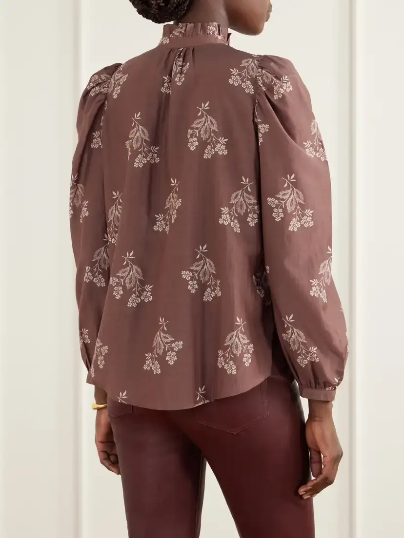 ALIX OF BOHEMIA Annabel Printed Cotton And Silk-blend Satin Blouse | Thumbnail 4 ALIX OF BOHEMIA Annabel Printed Cotton And Silk-blend Satin Blouse | Thumbnail 4