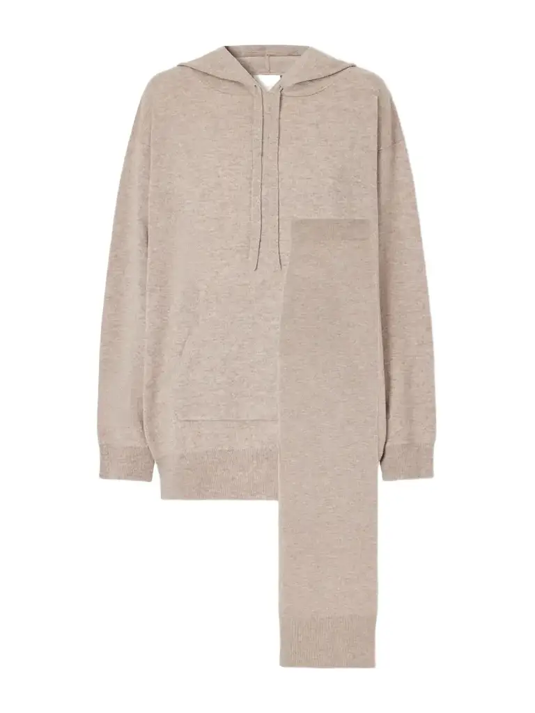 Striped Wool And Cashmere-blend Hoodie And Wide-leg Pants Set