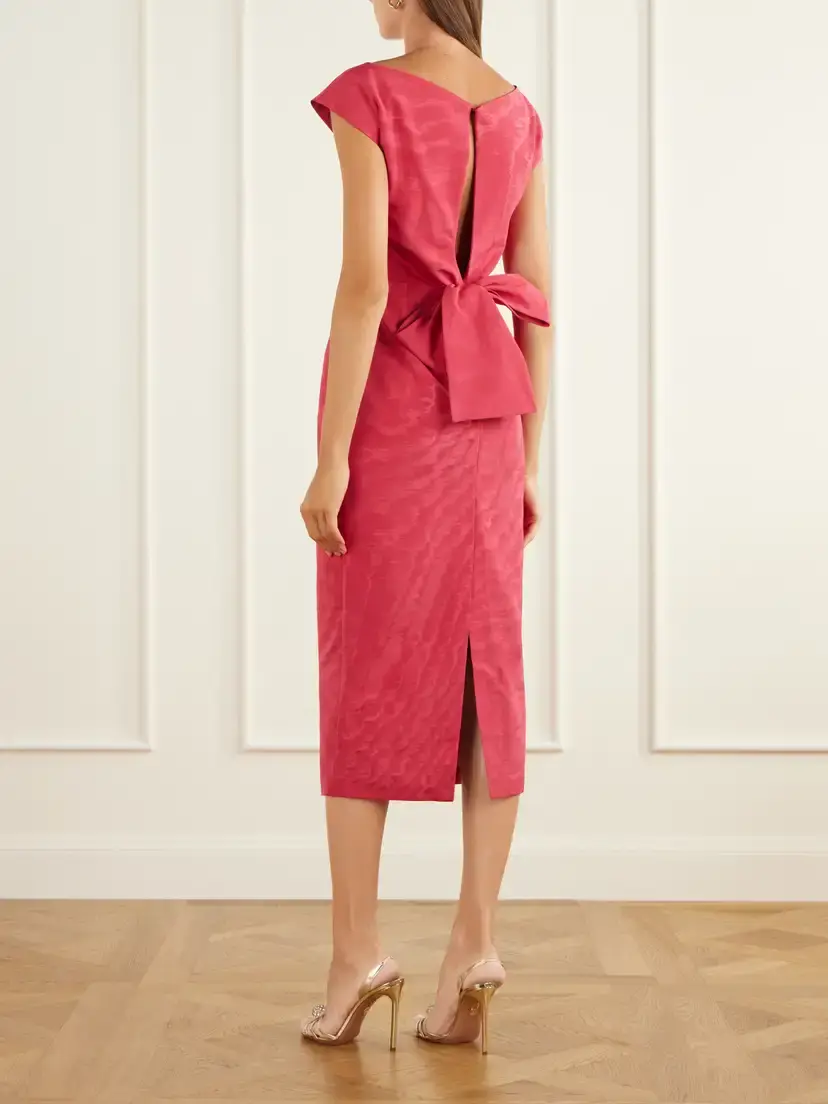 BERNADETTE Atticus Bow-detailed Crepe Midi Dress | Thumbnail 3 BERNADETTE Atticus Bow-detailed Crepe Midi Dress | Thumbnail 3