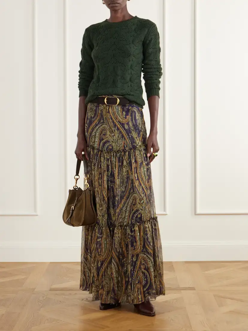Etro Tiered Paisley-print Silk-blend Chiffon Maxi Skirt | Thumbnail 2 Etro Tiered Paisley-print Silk-blend Chiffon Maxi Skirt | Thumbnail 2