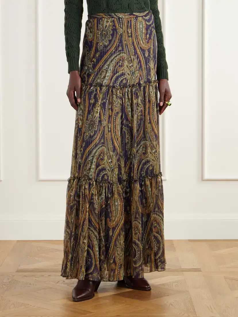 Etro Tiered Paisley-print Silk-blend Chiffon Maxi Skirt | Thumbnail 3 Etro Tiered Paisley-print Silk-blend Chiffon Maxi Skirt | Thumbnail 3