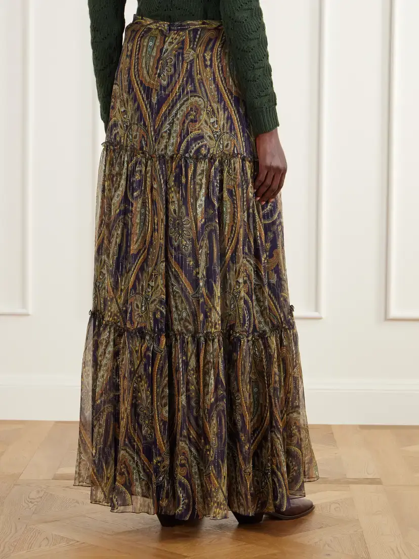 Etro Tiered Paisley-print Silk-blend Chiffon Maxi Skirt | Thumbnail 4 Etro Tiered Paisley-print Silk-blend Chiffon Maxi Skirt | Thumbnail 4