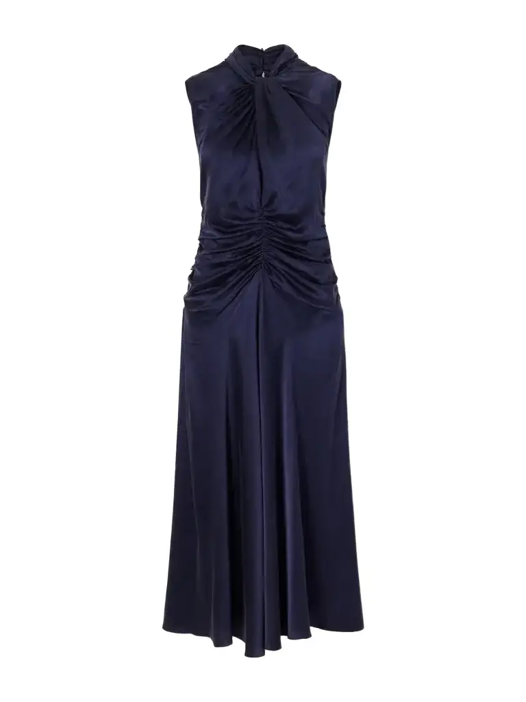 Isabel Marant Delfi Gathered Twist-front Silk Midi Dress