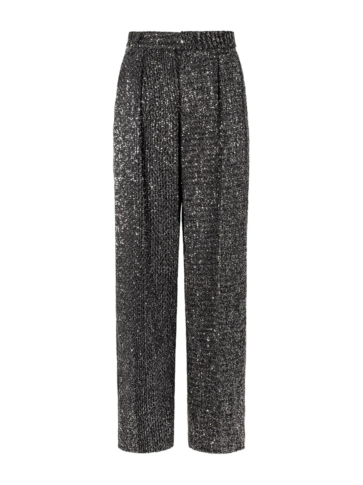 Missoni Pleated Sequined Metallic Crochet-knit Straight-leg Pants