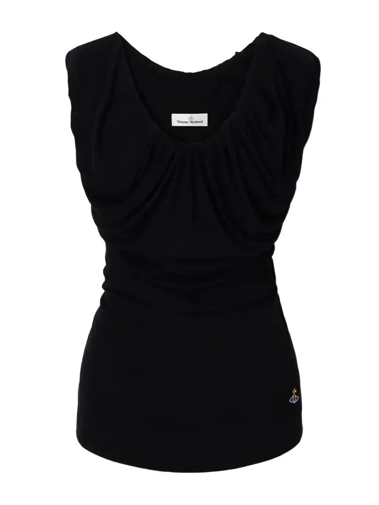 Vivienne Westwood Ginnie Gathered Ribbed Jersey Blouse