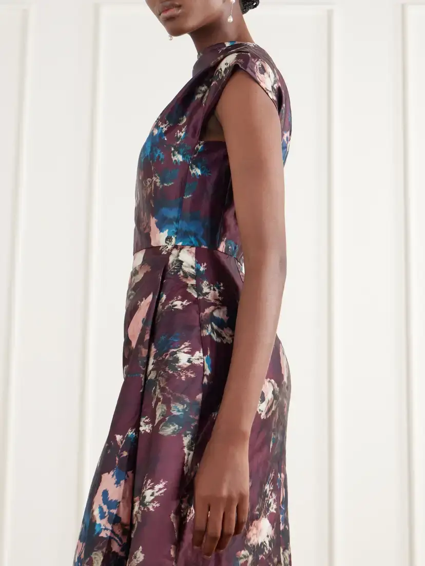 Erdem Floral-print Draped Crinkled Satin Gown | Thumbnail 4 Erdem Floral-print Draped Crinkled Satin Gown | Thumbnail 4