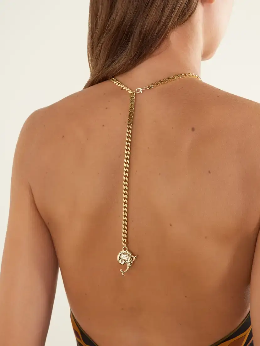 PUCCI Chain-embellished Draped Printed Silk-twill Halterneck Top | Thumbnail 5 PUCCI Chain-embellished Draped Printed Silk-twill Halterneck Top | Thumbnail 5