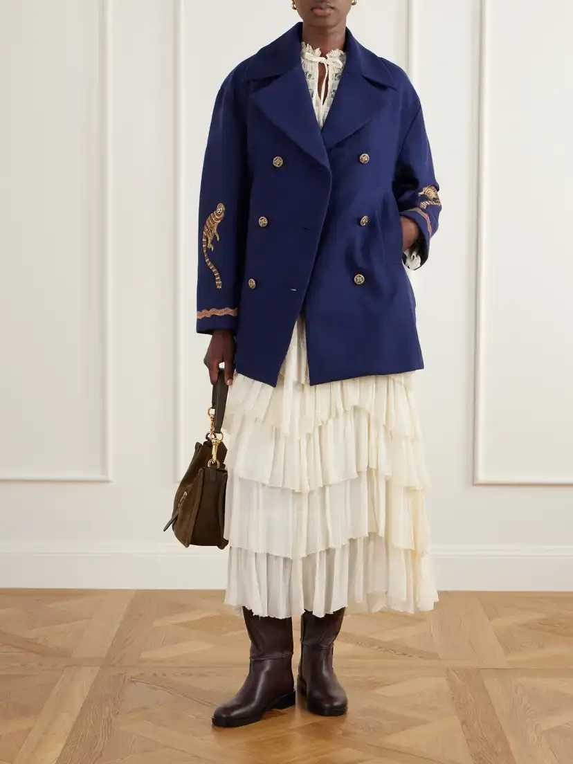 ALIX OF BOHEMIA Rivoli Embroidered Double-breasted Wool-twill Coat | Thumbnail 2 ALIX OF BOHEMIA Rivoli Embroidered Double-breasted Wool-twill Coat | Thumbnail 2