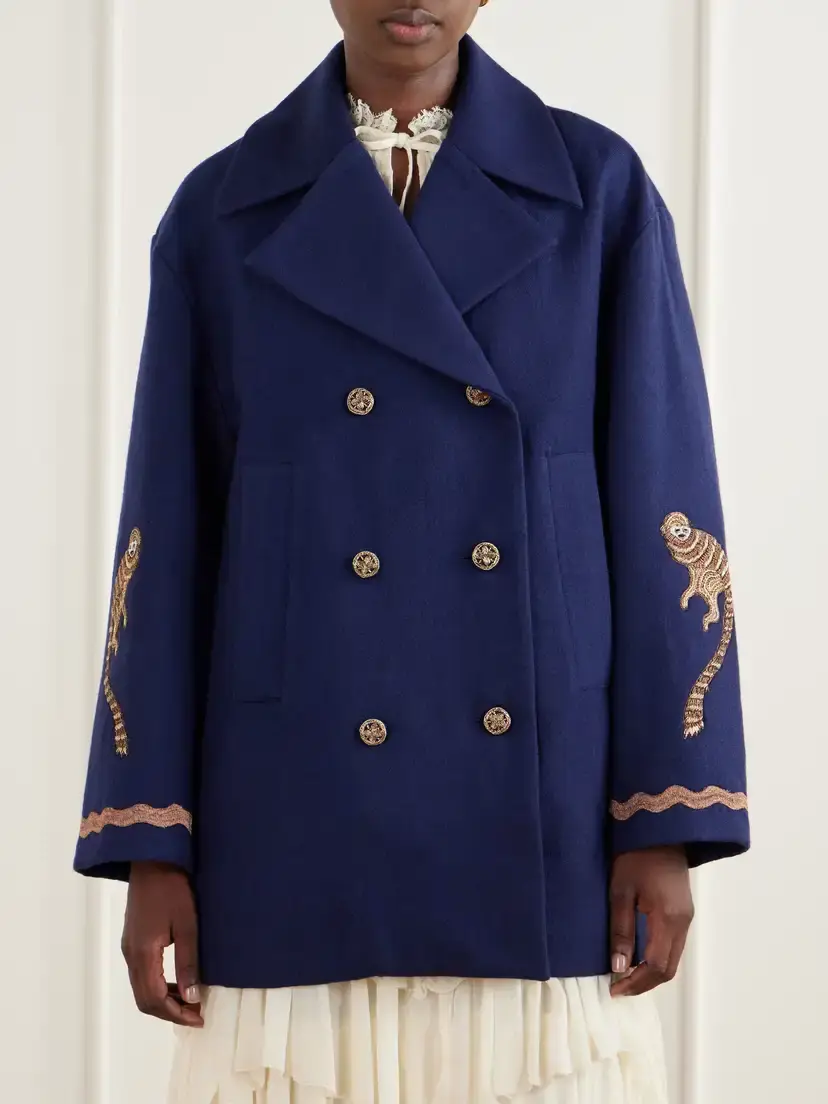 ALIX OF BOHEMIA Rivoli Embroidered Double-breasted Wool-twill Coat | Thumbnail 3 ALIX OF BOHEMIA Rivoli Embroidered Double-breasted Wool-twill Coat | Thumbnail 3