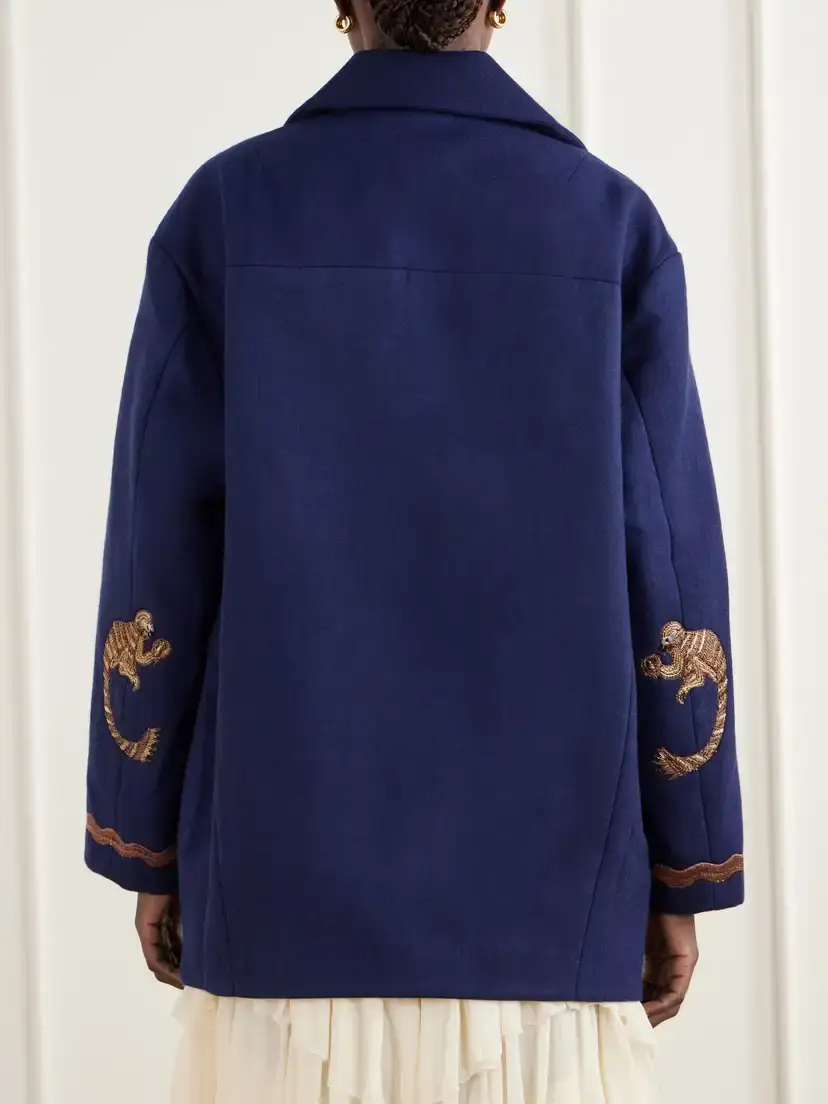 ALIX OF BOHEMIA Rivoli Embroidered Double-breasted Wool-twill Coat | Thumbnail 4 ALIX OF BOHEMIA Rivoli Embroidered Double-breasted Wool-twill Coat | Thumbnail 4