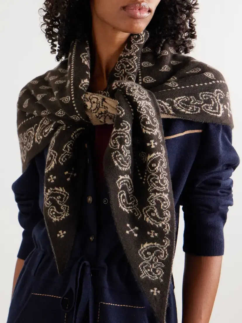 Guest In Residence The Wild Rag Cashmere-jacquard Scarf | Thumbnail 2