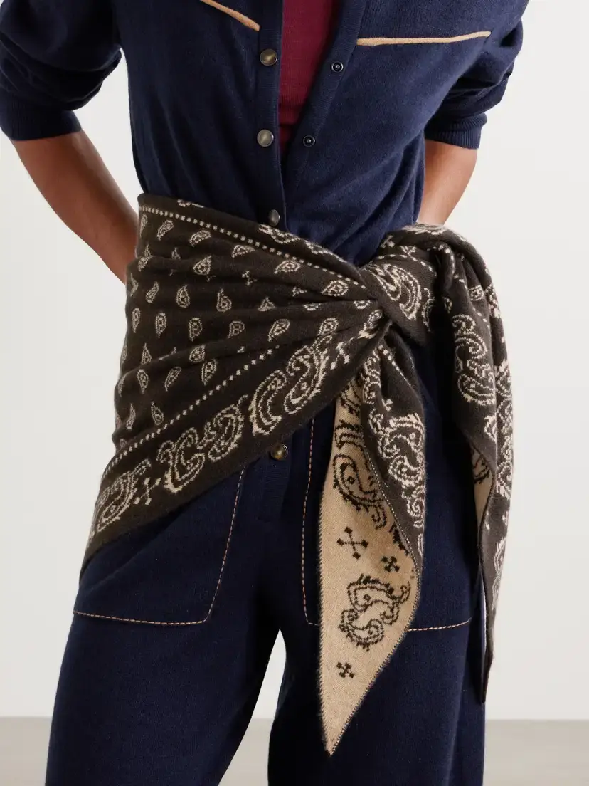 Guest In Residence The Wild Rag Cashmere-jacquard Scarf | Thumbnail 4