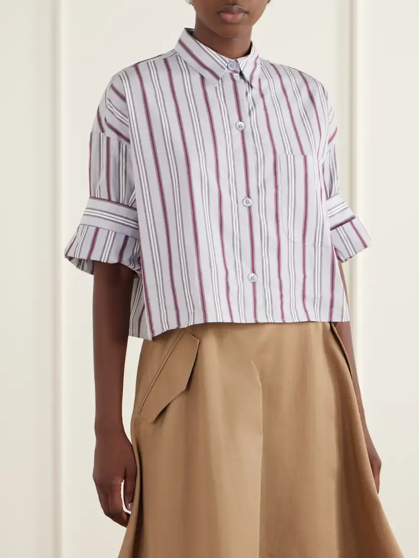 TWP Next Ex Cropped Striped Cotton-poplin Shirt | Thumbnail 3 TWP Next Ex Cropped Striped Cotton-poplin Shirt | Thumbnail 3