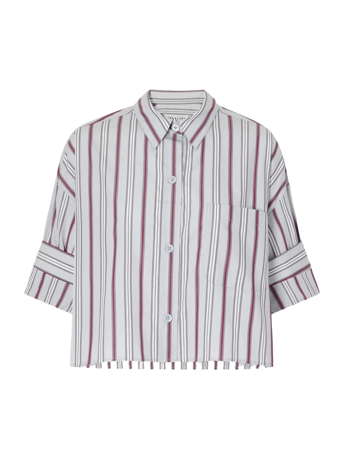TWP Next Ex Cropped Striped Cotton-poplin Shirt