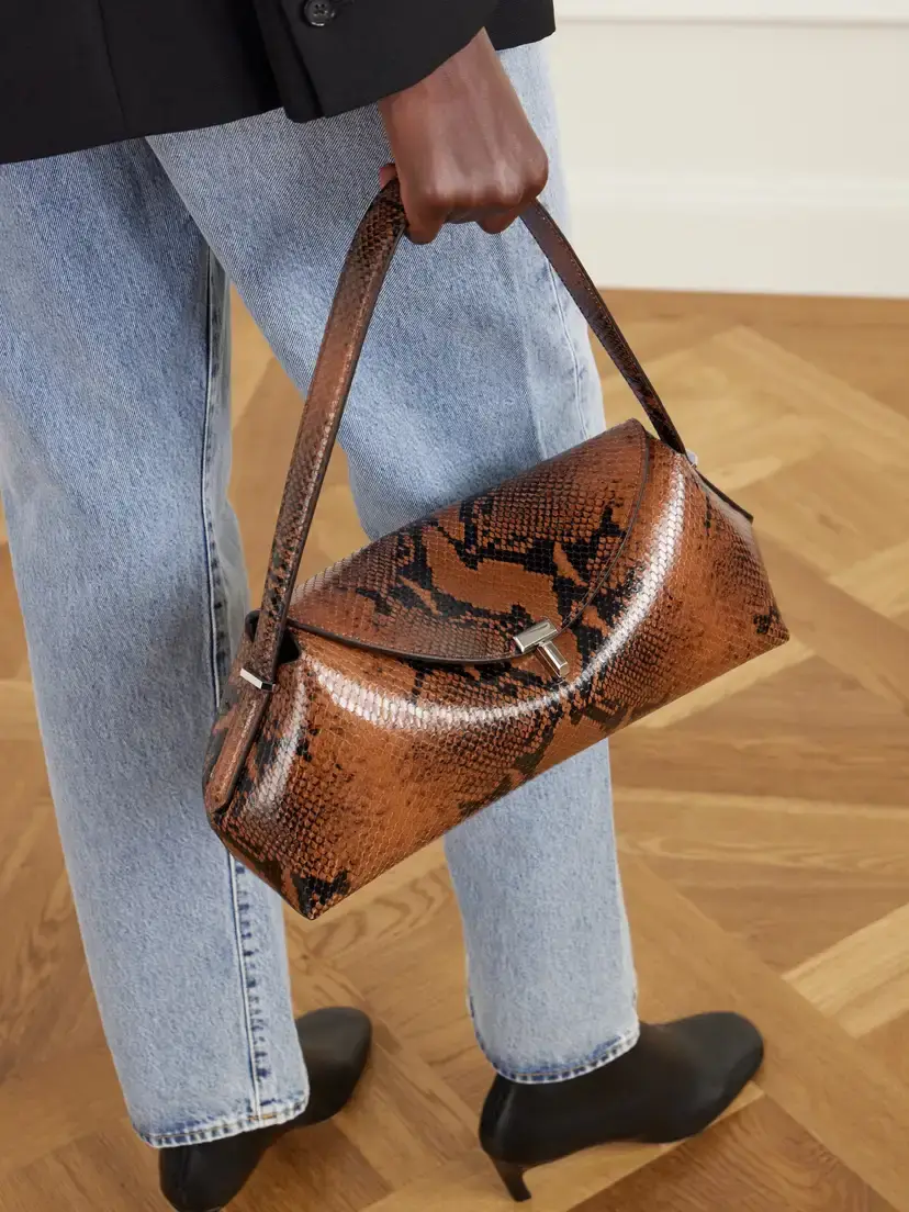 TOTEME T-lock Snake-effect Leather Shoulder Bag | Thumbnail 2 TOTEME T-lock Snake-effect Leather Shoulder Bag | Thumbnail 2