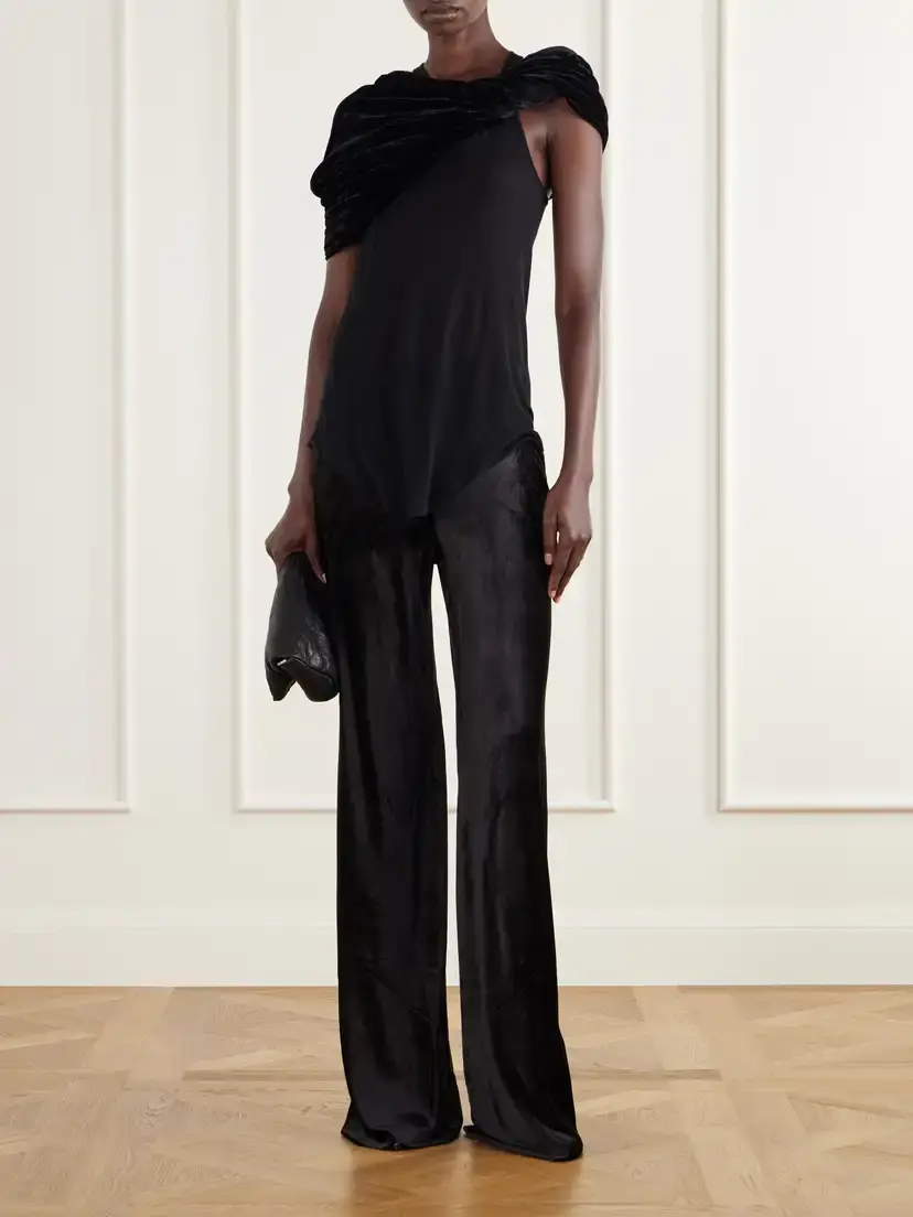 Rick Owens Velvet Wide-leg Pants | Thumbnail 2