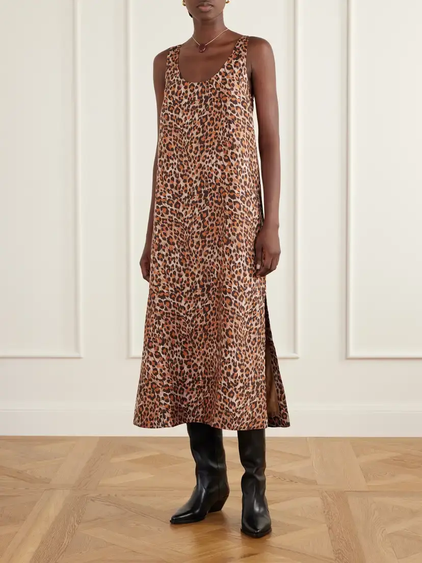 ALIX OF BOHEMIA Daph Leopard-print Silk-crepe De Chine Midi Dress | Thumbnail 3 ALIX OF BOHEMIA Daph Leopard-print Silk-crepe De Chine Midi Dress | Thumbnail 3