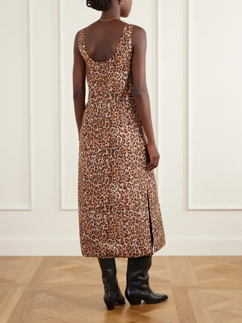 ALIX OF BOHEMIA Daph Leopard-print Silk-crepe De Chine Midi Dress | Thumbnail 4 ALIX OF BOHEMIA Daph Leopard-print Silk-crepe De Chine Midi Dress | Thumbnail 4