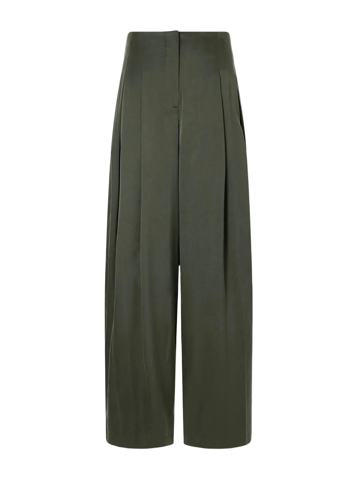 Drew Pleated Silk-blend Charmeuse Mid-rise Wide-leg Pants Drew Pleated Silk-blend Charmeuse Mid-rise Wide-leg Pants