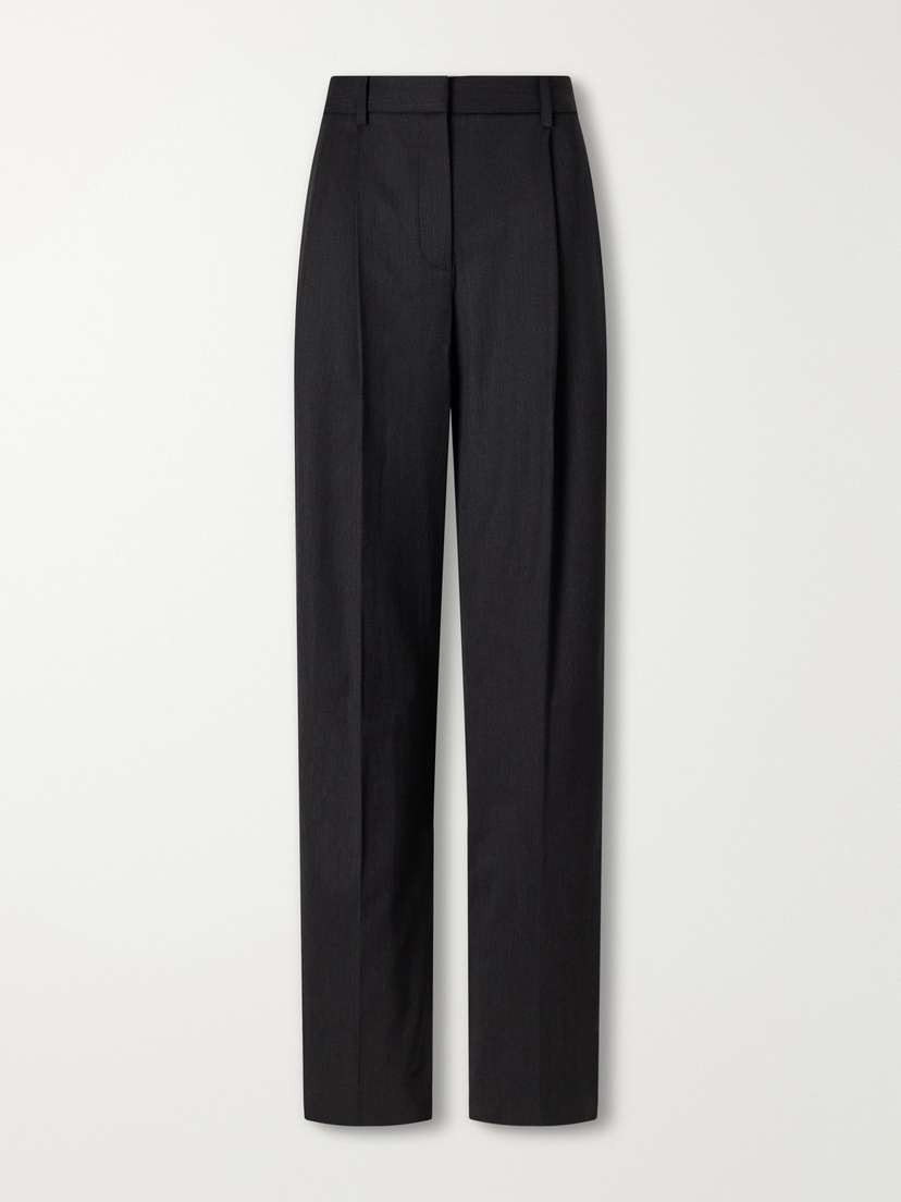 Ivy Pleated Wool-blend Twill Straight-leg Pants