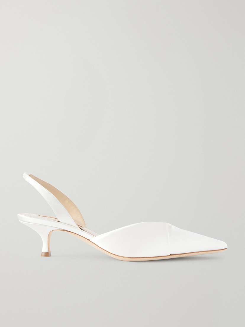 Danielle Frankel Alexa 50 Folded Satin Slingback Pumps