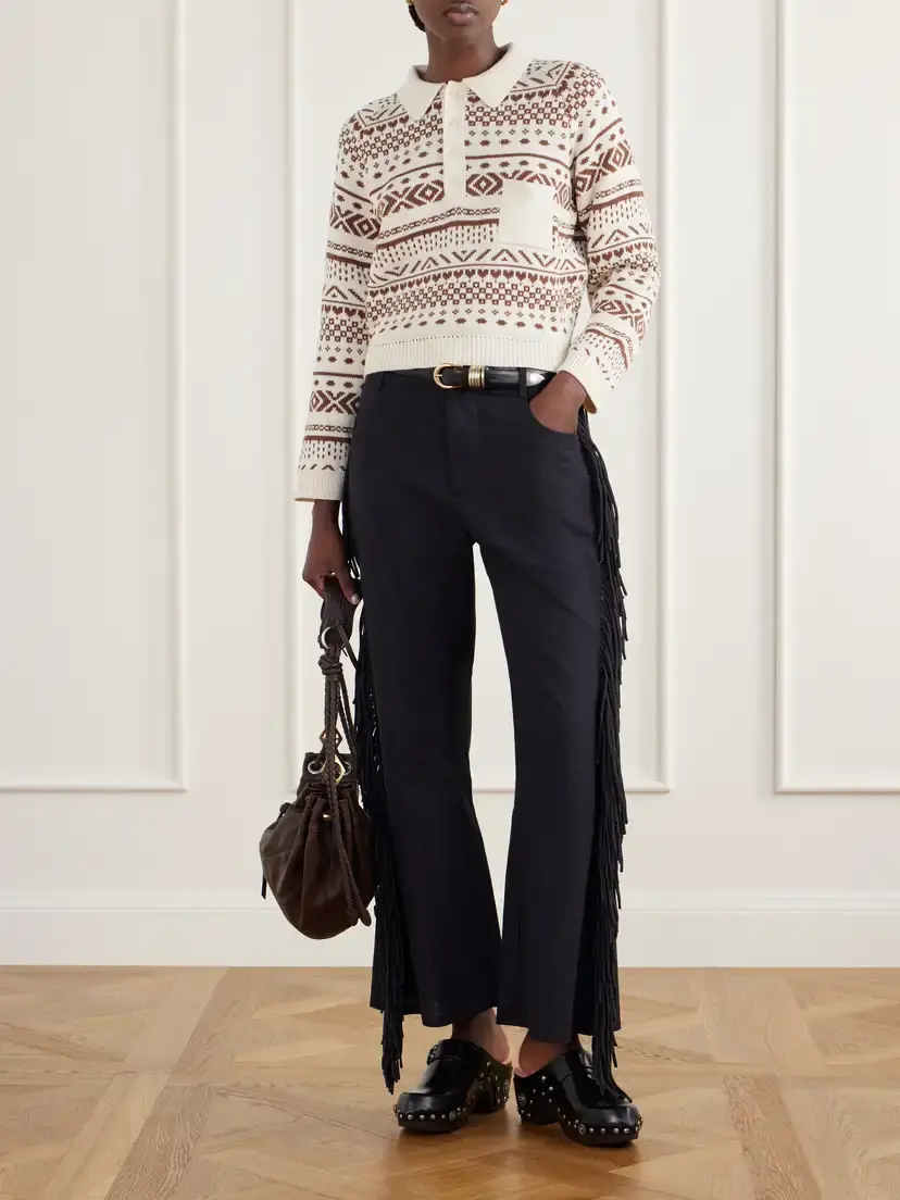ALIX OF BOHEMIA Liza Frost Fair Isle Cotton Polo Sweater | Thumbnail 2 ALIX OF BOHEMIA Liza Frost Fair Isle Cotton Polo Sweater | Thumbnail 2