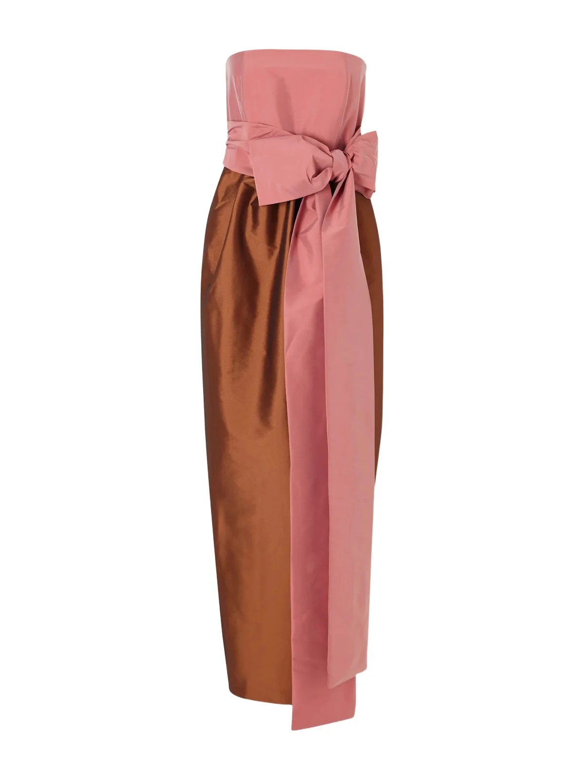 Lina Strapless Tie-detailed Taffeta Gown