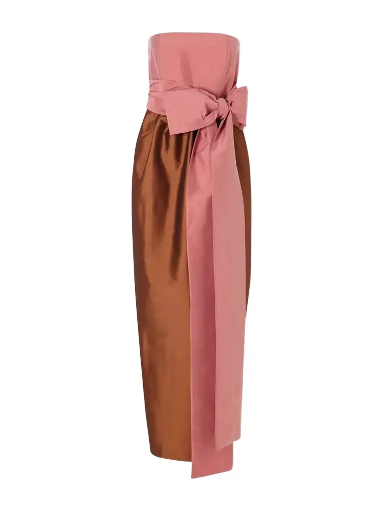 Lina Strapless Bow-detailed Taffeta Gown Lina Strapless Bow-detailed Taffeta Gown