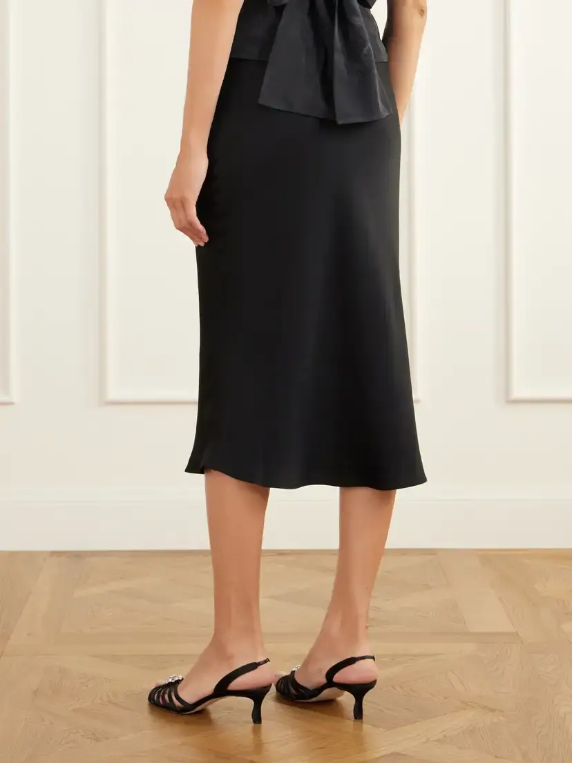 BERNADETTE Chuck Belted Duchess-satin Knee Length Skirt | Thumbnail 3 BERNADETTE Chuck Belted Duchess-satin Knee Length Skirt | Thumbnail 3