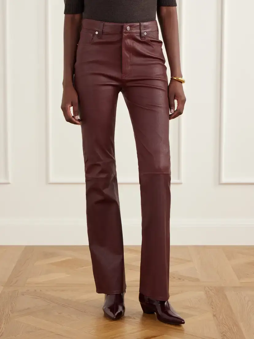 Frame The Leather Reboot Paneled High-rise Flared Pants | Thumbnail 3 Frame The Leather Reboot Paneled High-rise Flared Pants | Thumbnail 3