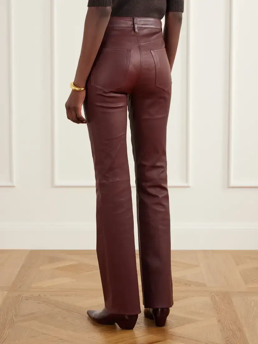 Frame The Leather Reboot Paneled High-rise Flared Pants | Thumbnail 4 Frame The Leather Reboot Paneled High-rise Flared Pants | Thumbnail 4