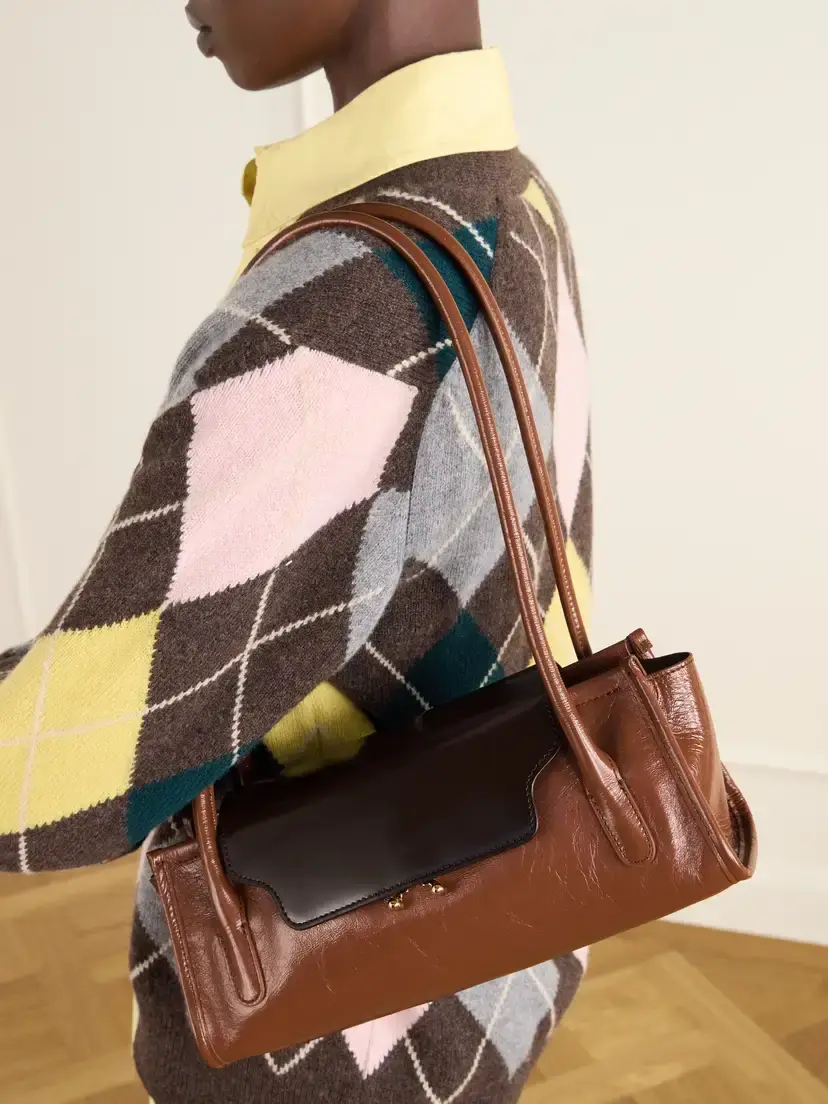 Marni Trunkette Two-tone Crinkled-leather Shoulder Bag | Thumbnail 2 Marni Trunkette Two-tone Crinkled-leather Shoulder Bag | Thumbnail 2