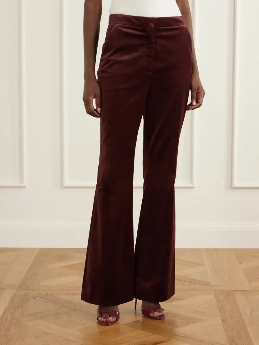 Veronica Beard Gracie Velvet Flared Pants | Thumbnail 3