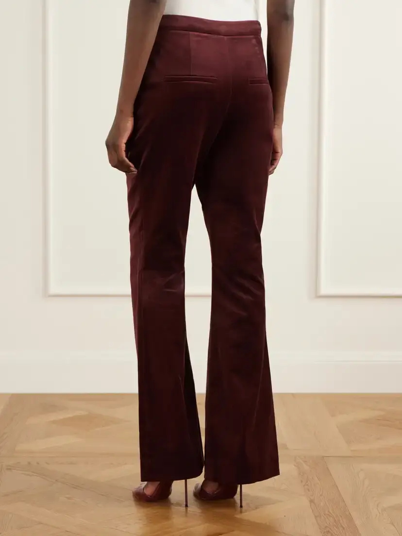 Veronica Beard Gracie Velvet Flared Pants | Thumbnail 4