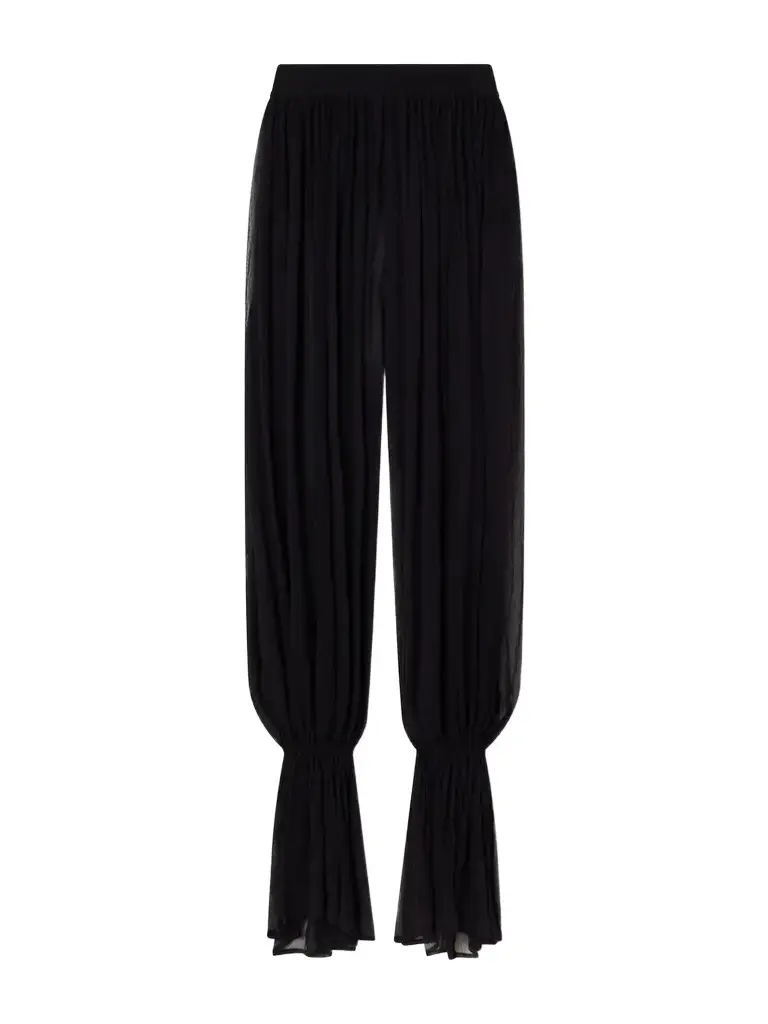 Keats Onyx Gathered Chiffon Tapered Pants Keats Onyx Gathered Chiffon Tapered Pants
