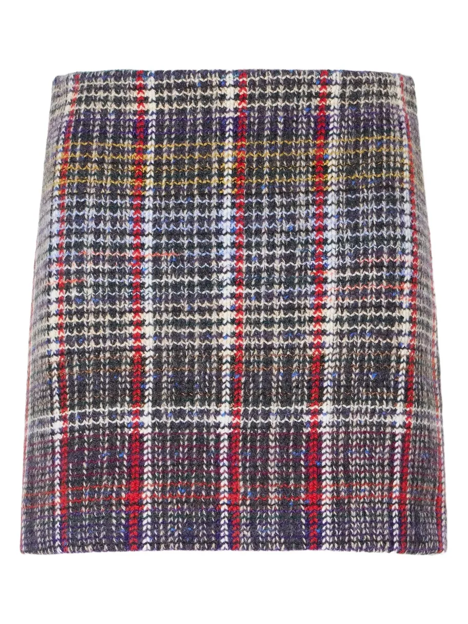 Checked Metallic Crochet-knit Mini Skirt Checked Metallic Crochet-knit Mini Skirt