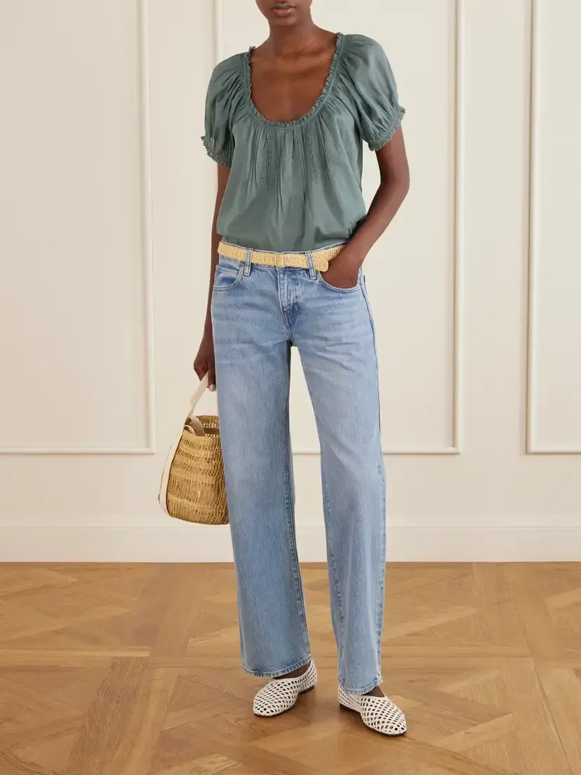 DÔEN Frederica Lace-trimmed Organic Cotton-voile Blouse | Thumbnail 2 DÔEN Frederica Lace-trimmed Organic Cotton-voile Blouse | Thumbnail 2