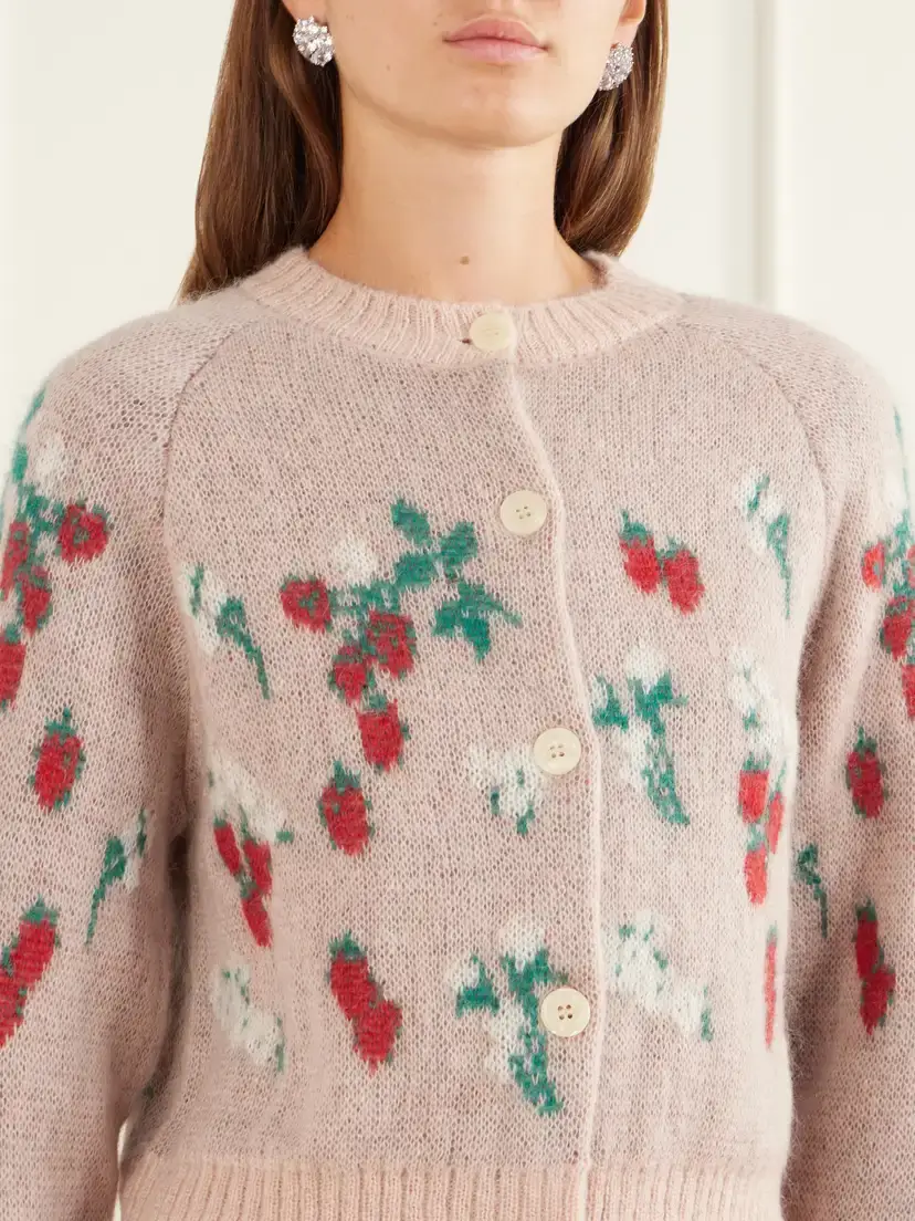 BERNADETTE Amelia Intarsia-knit Mohair-blend Cardigan | Thumbnail 4 BERNADETTE Amelia Intarsia-knit Mohair-blend Cardigan | Thumbnail 4