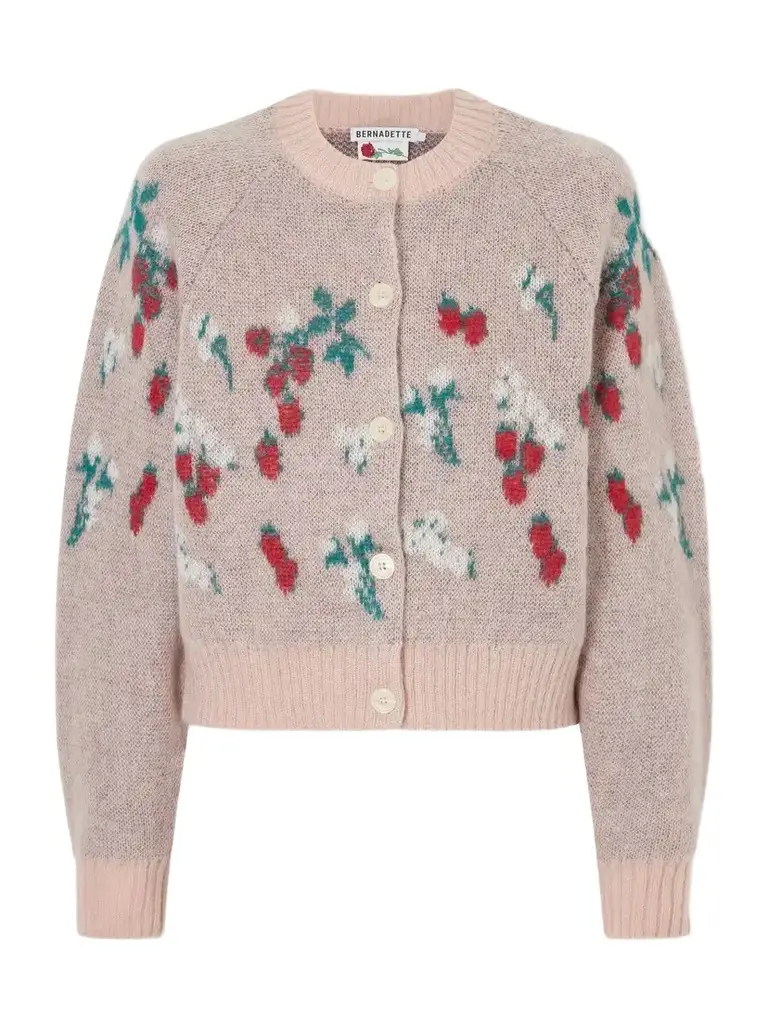 Amelia Intarsia-knit Mohair-blend Cardigan Amelia Intarsia-knit Mohair-blend Cardigan