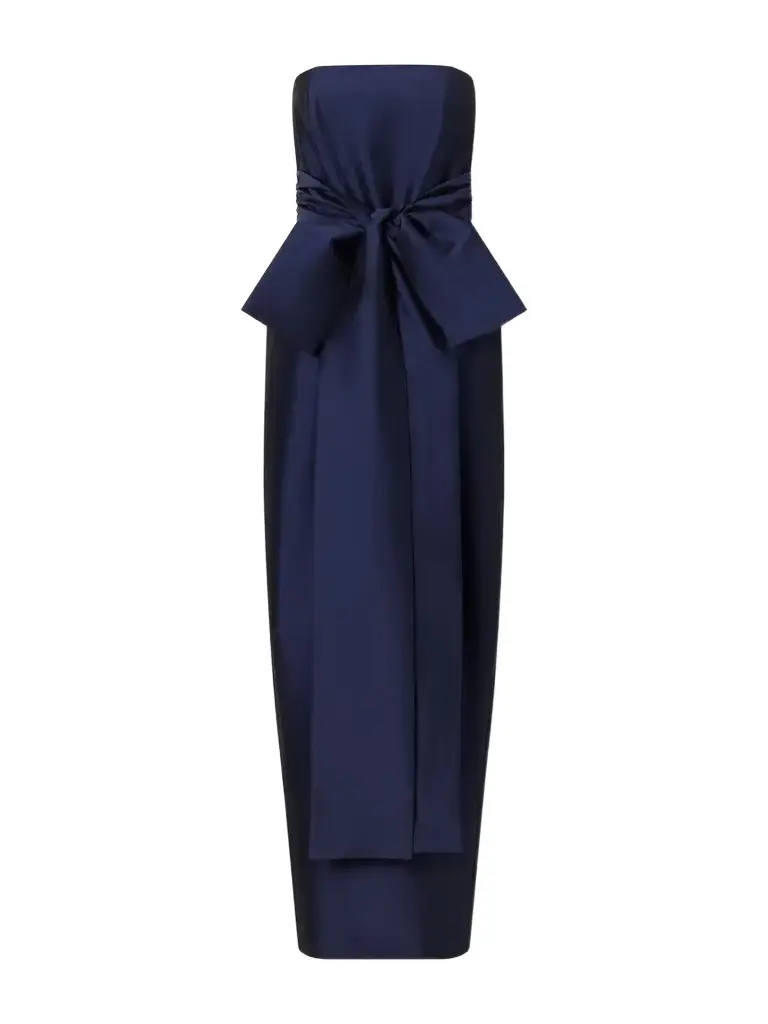 Lina Strapless Bow-detailed Taffeta Gown