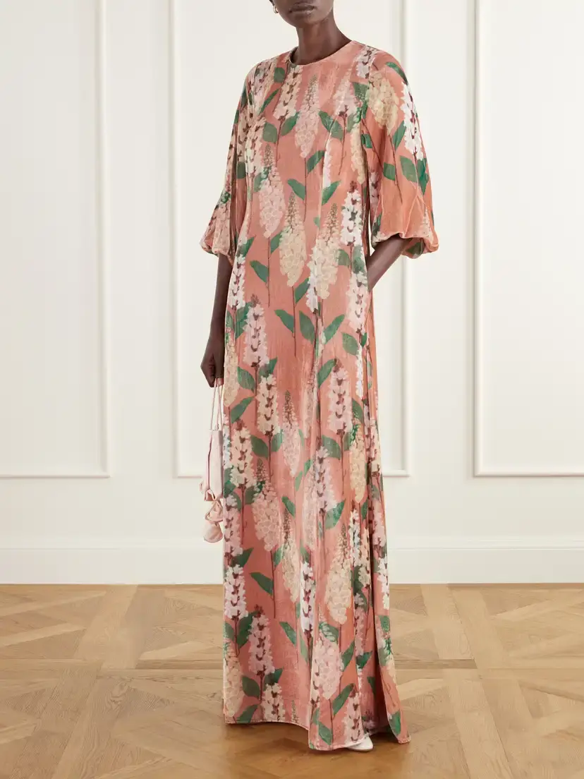 BERNADETTE Roxette Floral-print Velvet Gown | Thumbnail 2 BERNADETTE Roxette Floral-print Velvet Gown | Thumbnail 2