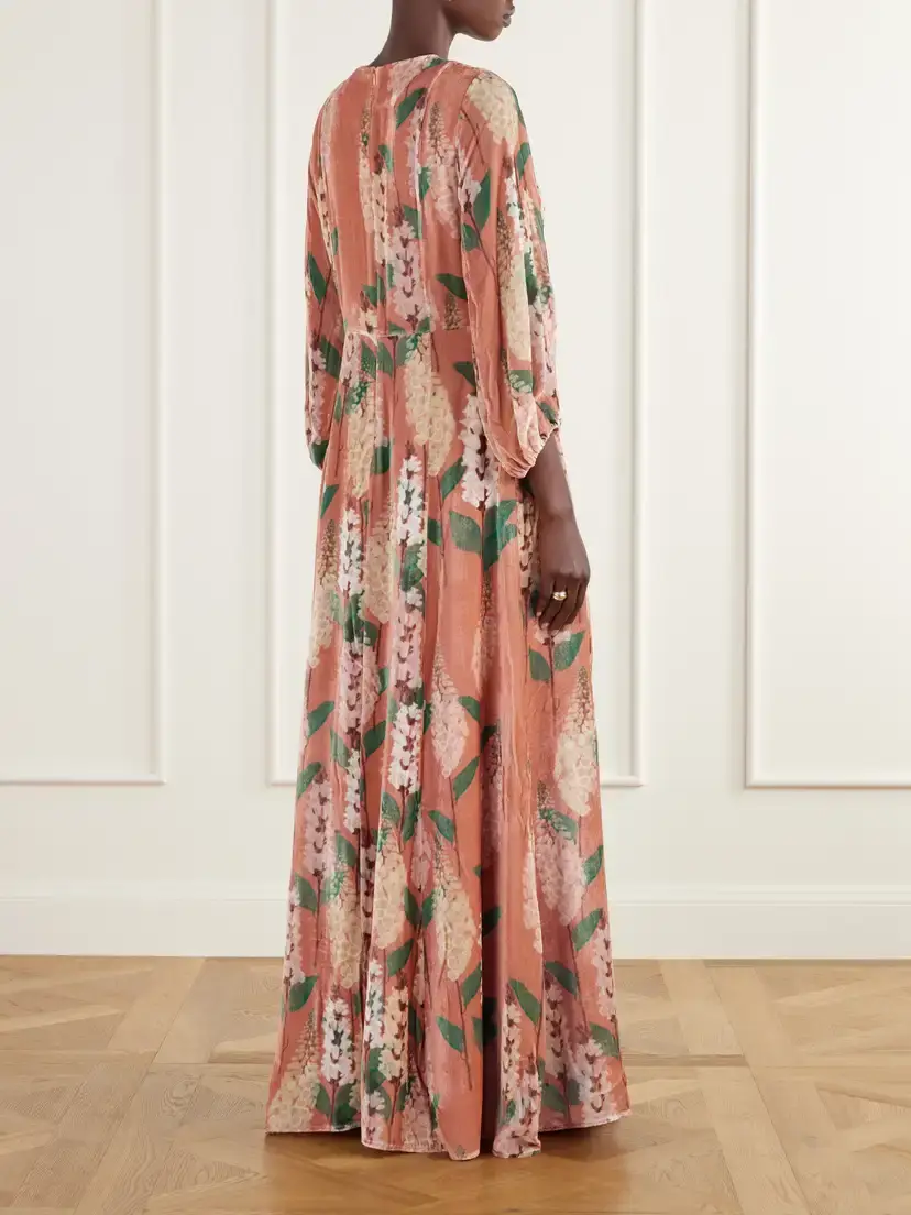 BERNADETTE Roxette Floral-print Velvet Gown | Thumbnail 3 BERNADETTE Roxette Floral-print Velvet Gown | Thumbnail 3