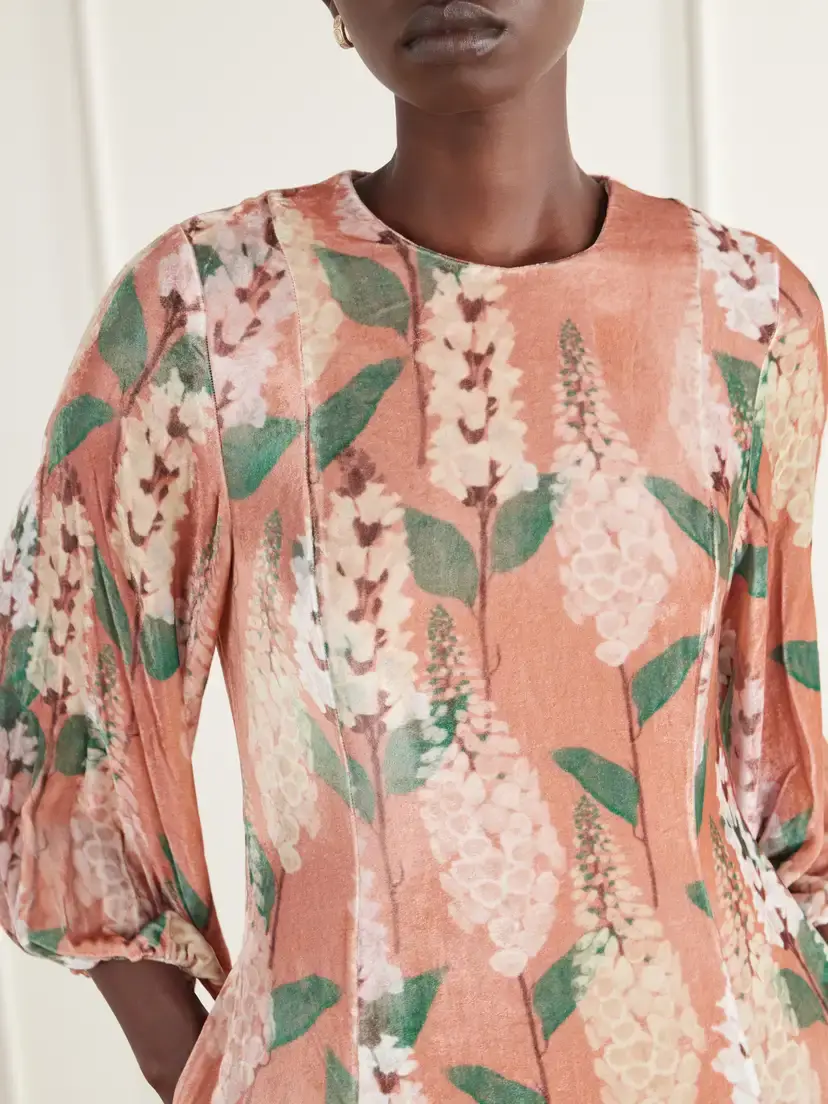 BERNADETTE Roxette Floral-print Velvet Gown | Thumbnail 4 BERNADETTE Roxette Floral-print Velvet Gown | Thumbnail 4