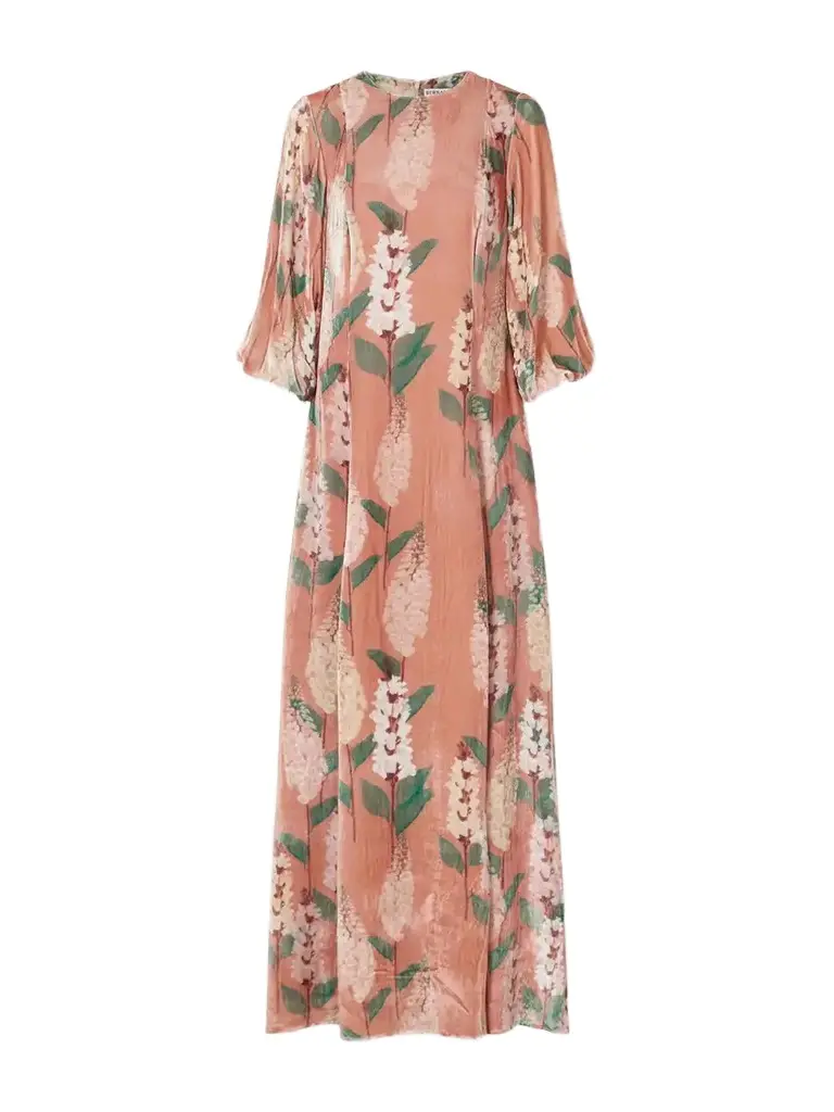 Roxette Floral-print Velvet Gown