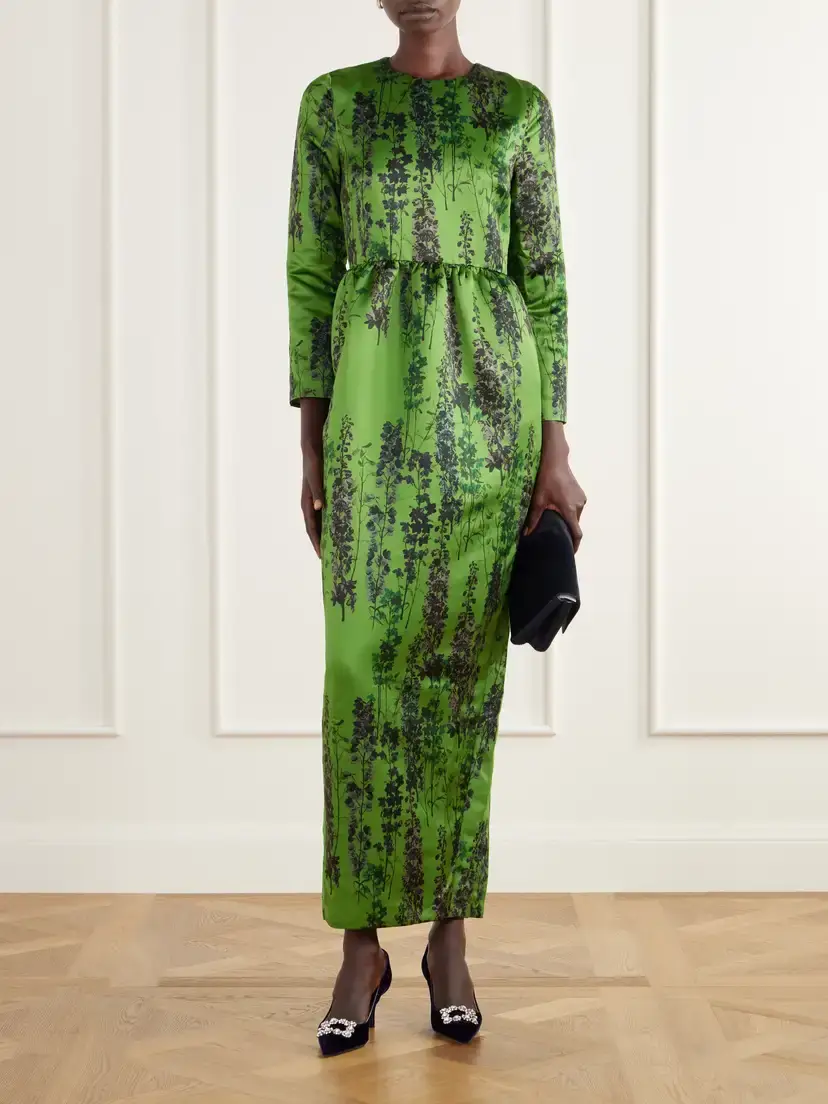 BERNADETTE Lenny Gathered Floral-print Satin Midi Dress | Thumbnail 2 BERNADETTE Lenny Gathered Floral-print Satin Midi Dress | Thumbnail 2