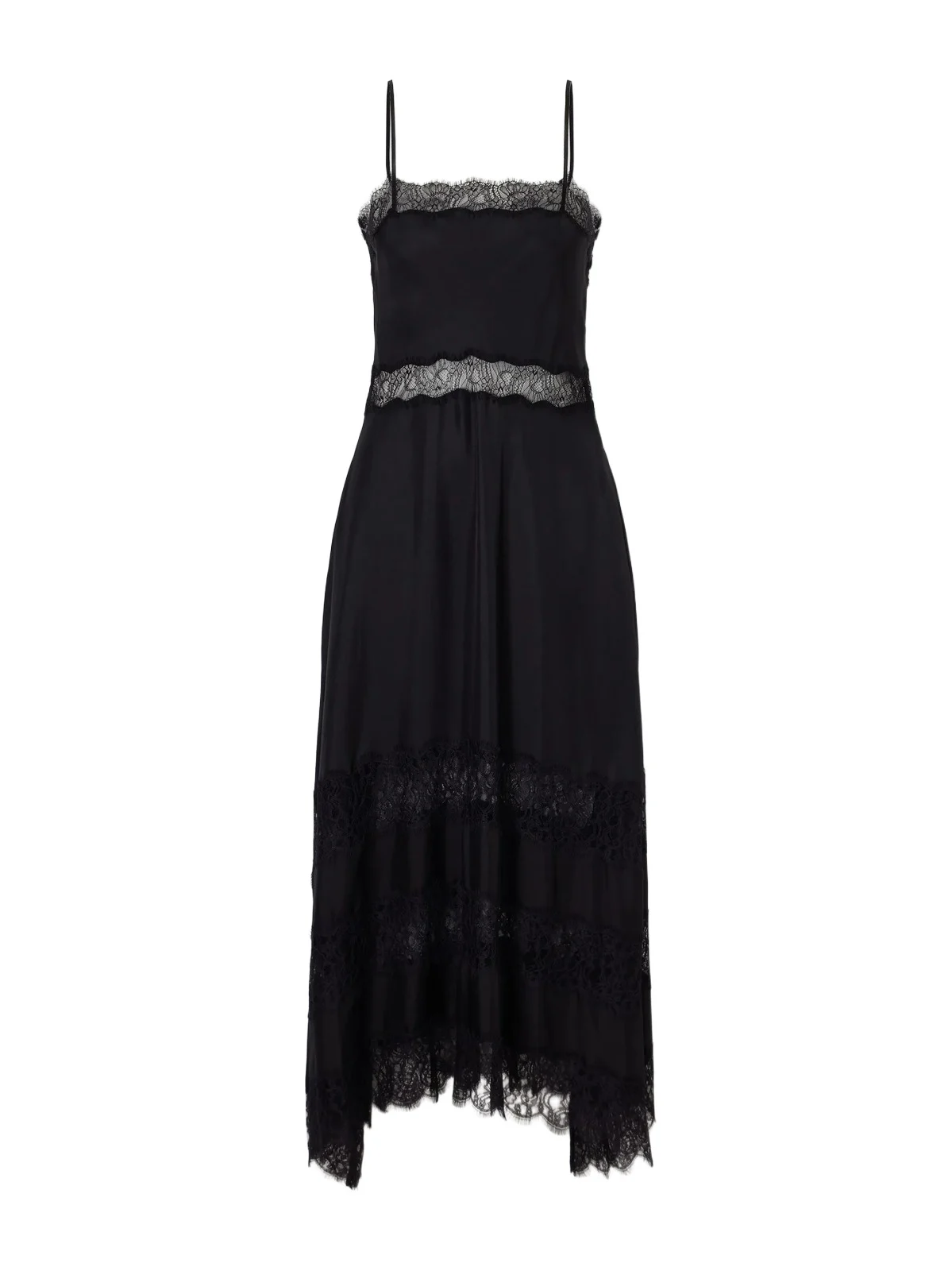 Coco Lace-trimmed Silk-satin Midi Dress Coco Lace-trimmed Silk-satin Midi Dress