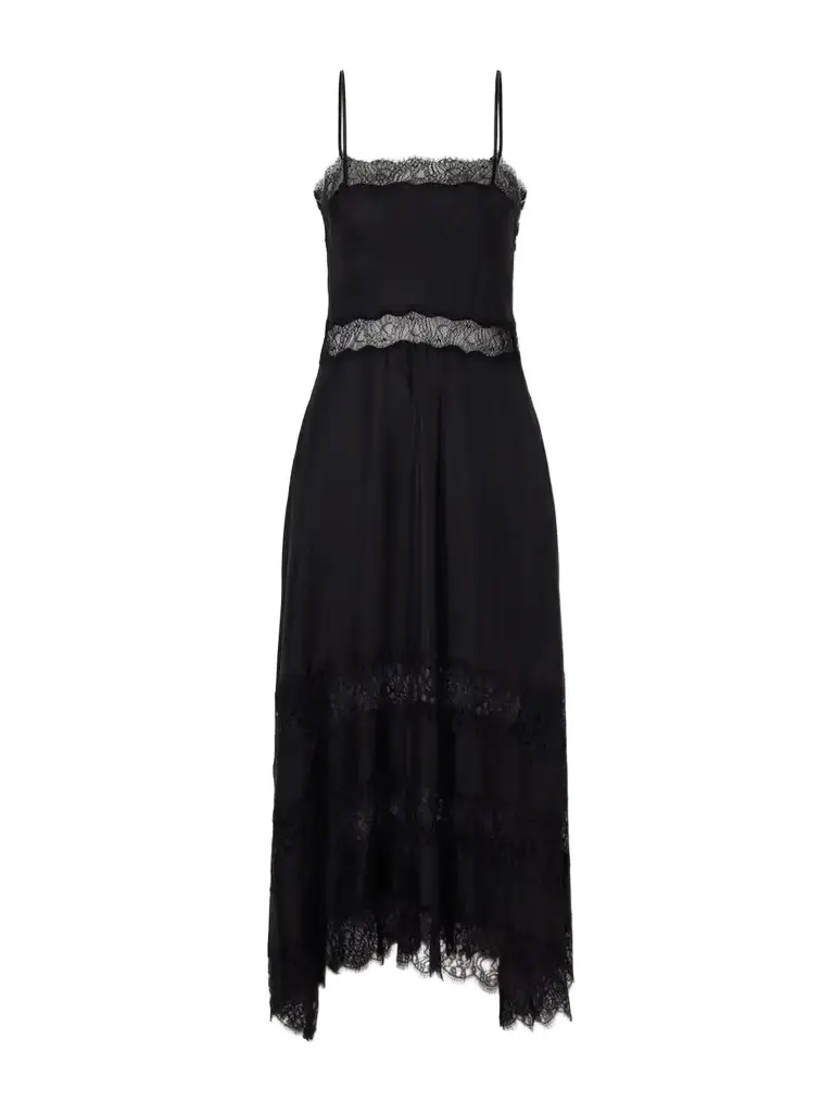 Coco Lace-trimmed Silk-satin Midi Dress